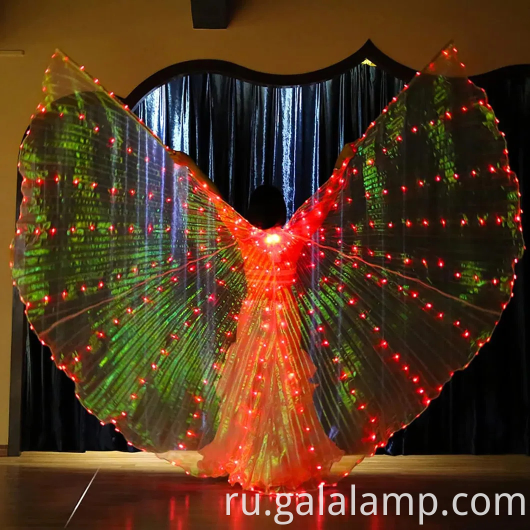 Светодиодные светодиодные крылышки живота танце